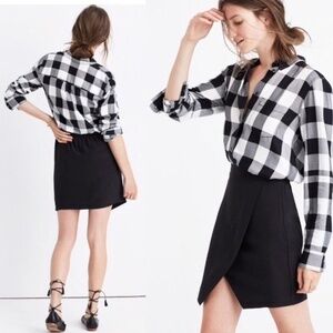 Madewell Black‎ Silk Parkway Wrap Skirt